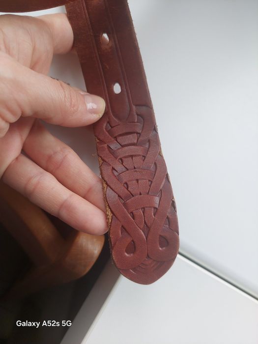 Męski wytłaczany, skórzany pasek