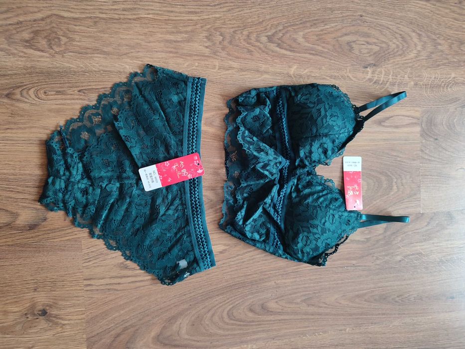 Komplet bielizny nowa koronkowa biustonosz stanik majtki rozmiar S