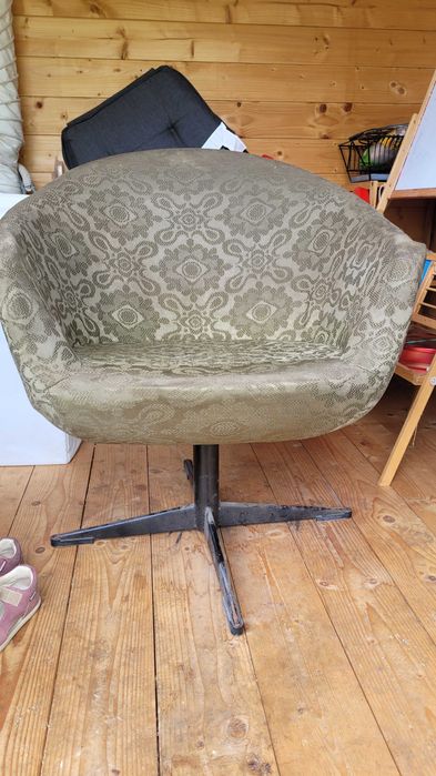 2 fotele muszelki vintage obrotowe design