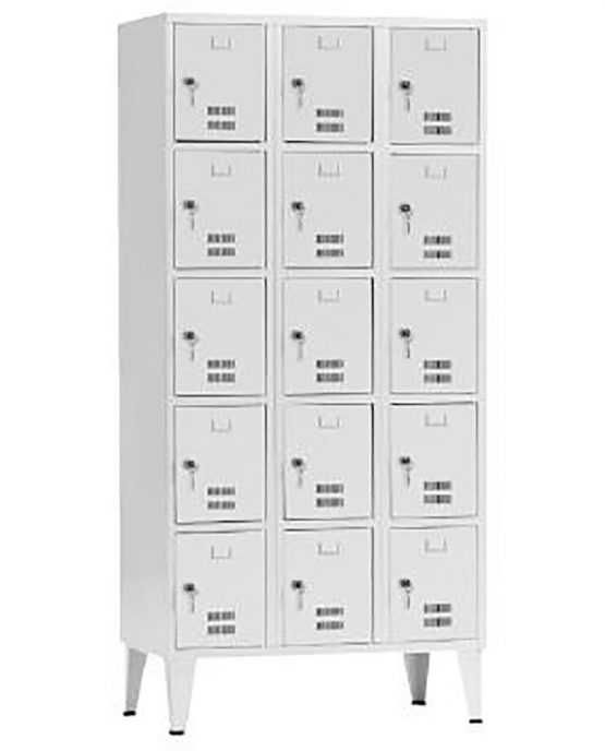 Armário vestiário 3 cacifos chapa cinza