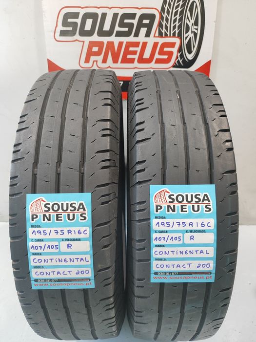 2 pneus semi novos 195-75R16C Continental - Oferta dos Portes