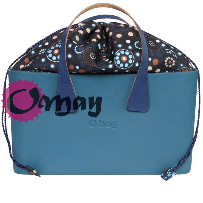 Granatowy organizer do OBAG CITY worek Chocomay beż 2 kieszenie OMAY