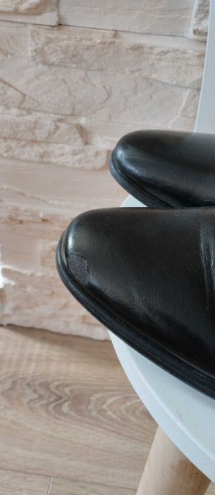 Buty eleganckie na wiązanie męskie czarne r.45