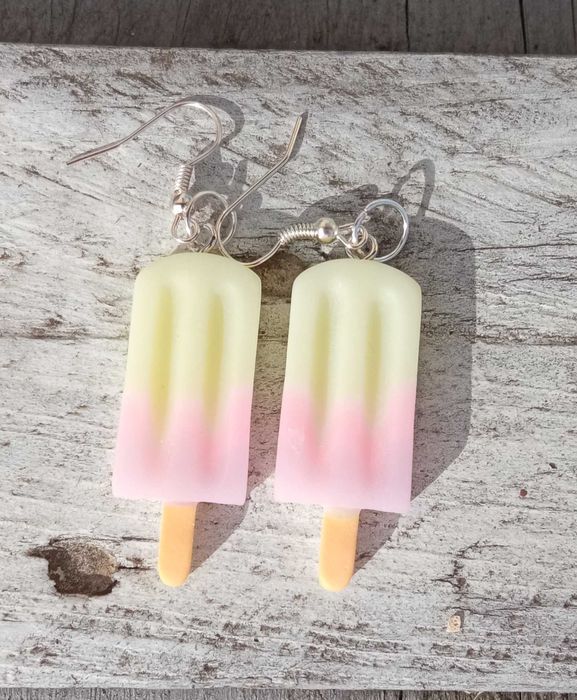 Kolczyki lody na patyku masa plastyczna