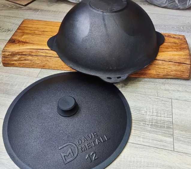 Казан чавунний узбецький Davr Metall 6 - 22 л | Казан для плову чавун | Узбекский казан чугунный для костра мангала