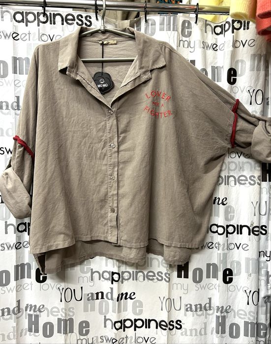 Рубашка микро вельвет, 100% хлопок, Италия, ОВЕРСАЙЗ, L- xxxl