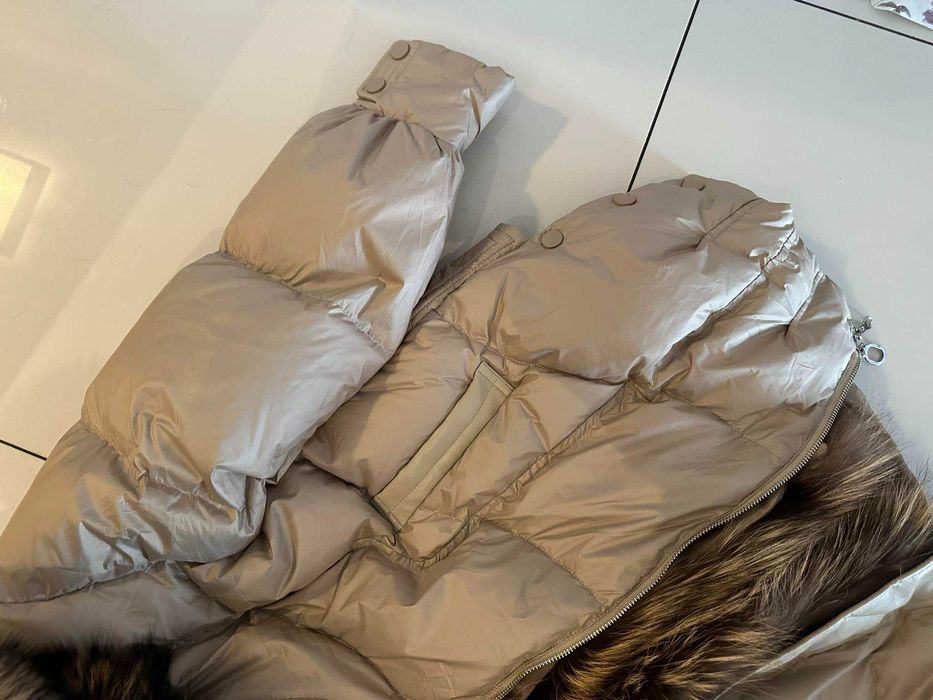 Puchowa kurtka new beż i Czarna