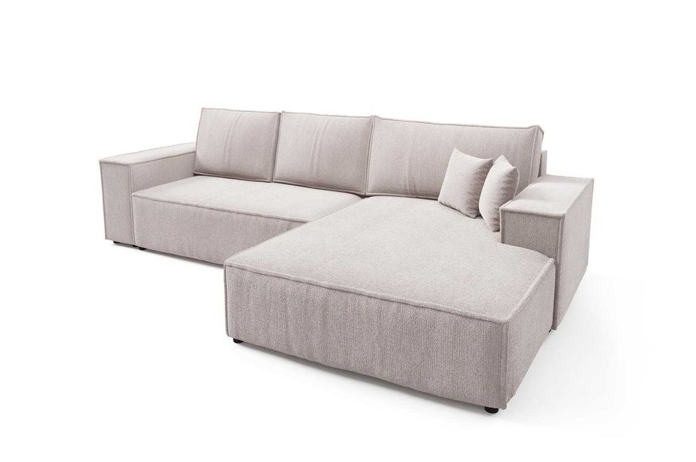 Narożnik rozkładany COBO 294cm sztruks sprężyna falista funkcja spania