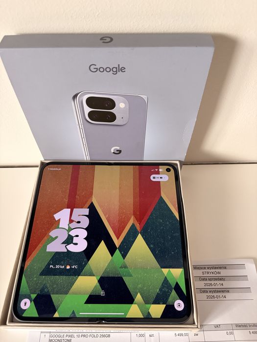 Smartfon Google Pixel 10 Pro Fold Moonstone Gwarancja idealny