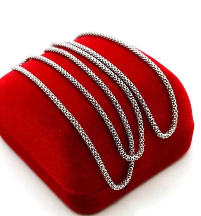 Srebrny łańcuszek popcorn Pr.925 W:3,85gr Dł:60cm Nowy 4