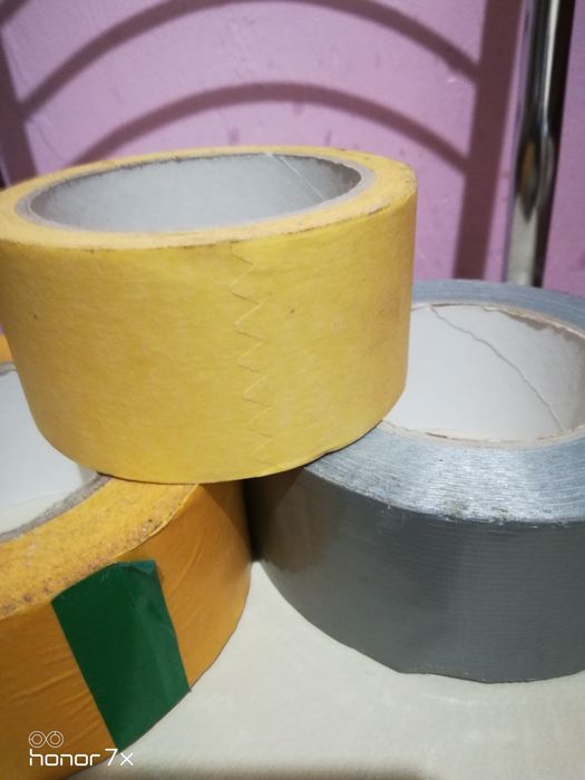 Скотч малярный-40гр двухсторонний--100гр, армированиый--100гр