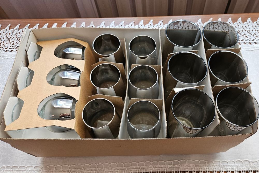 Szklanki, kieliszki, lampki do wina, literatki Zestaw Krosno