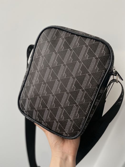 Сумка Lacoste Monogram / сумка чоловіча чорна / сумка Лакосте