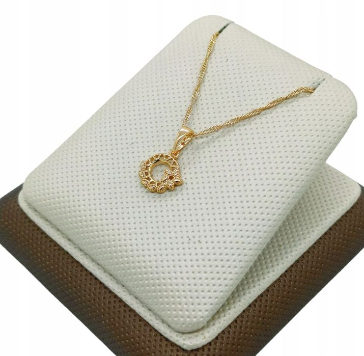 Złoty Naszyjnik Mały Kwiatek Pozlacany 18K --- N378