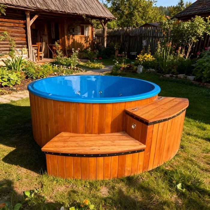 Całoroczna balia 8 os masaż pokrywa LED basen jacuzzi sauna transport