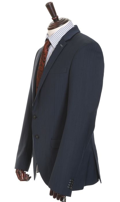 BENVENUTO Othello elegancka granatowa marynarka 43% wełna strecz r. 48