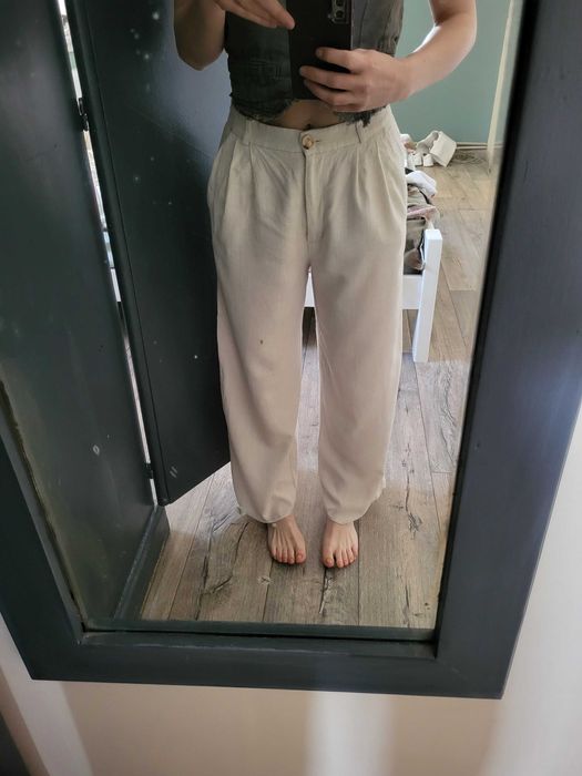 Лляні молочні штани CHER