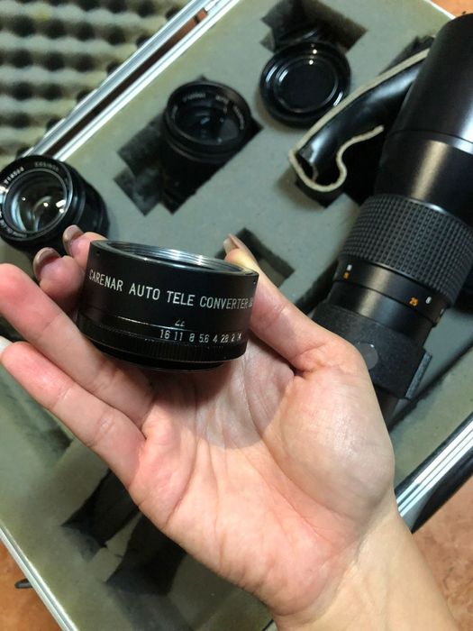 Conjunto objetivas câmara fotográfica