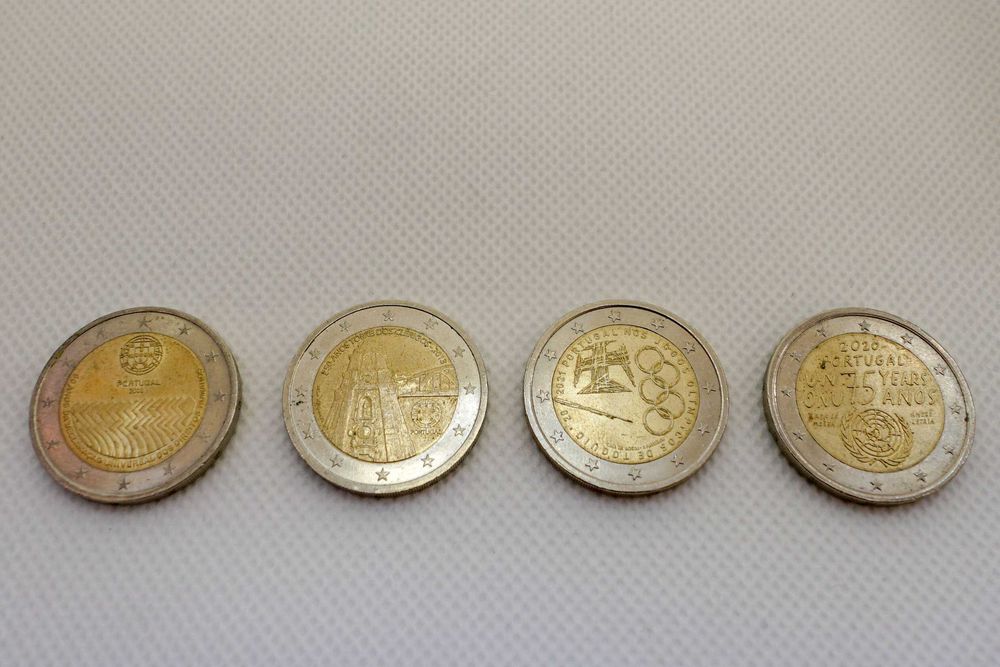 9 Moedas de 2 Euros Comemorativas de Portugal