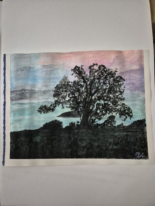 Pintura em aguarela Memórias da Costa Rica.