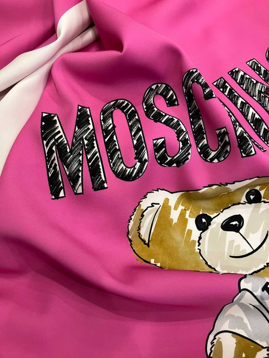 ekskluzywny materiał tkanina wiskoza Moschino Teddy Bear miś