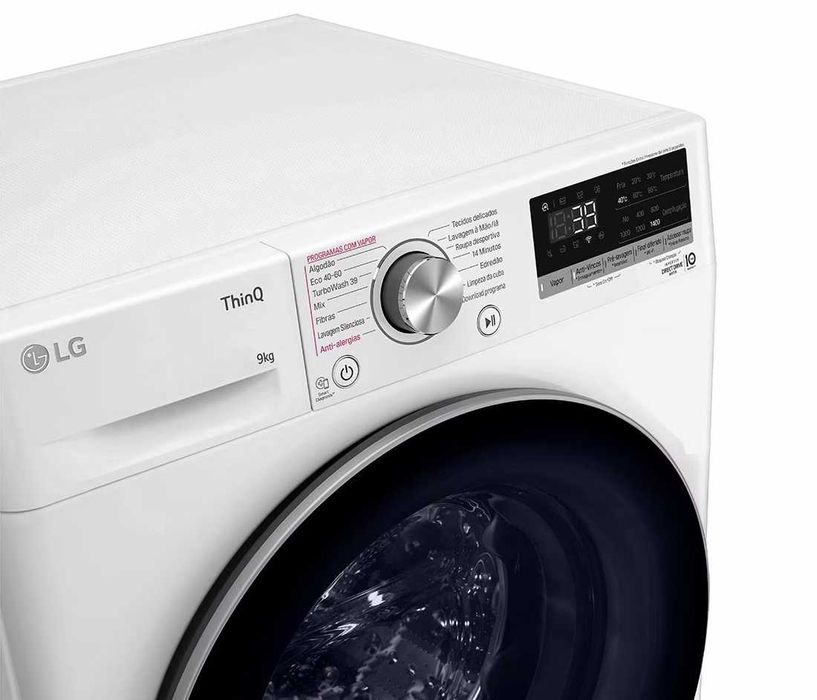 Máquina Lavar Roupa LG 9KG, IA, Classe A, Turbo Wash, Garantia