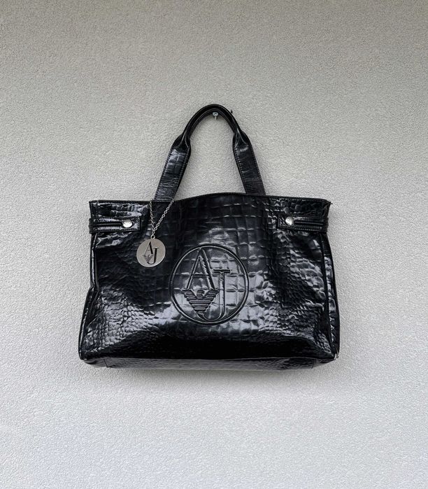 Torebka damska ARMANI JEANS eko skóra shopper czarna