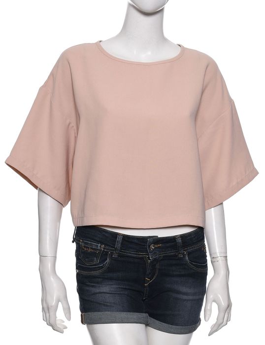 ASOS bluzka oversize krótki rękaw pudrowy róż r 40