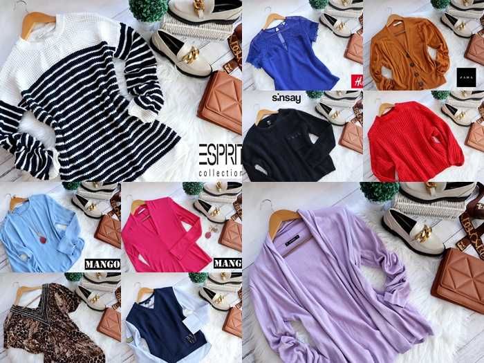 Zestaw ubrań damskich – (Mango, Zara, Esprit, Sinsay, Bershka) r. 38