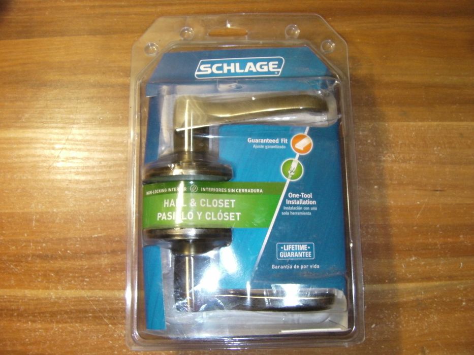 Кнобсет (ручка-засувка) Врізна на Розетці Schlage Антична Бронза з США