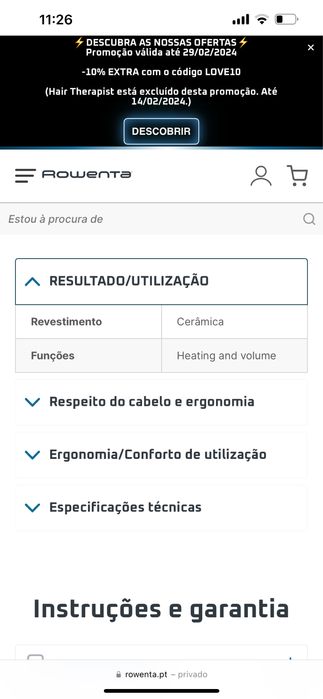 Alisador de cabelo Rowenta