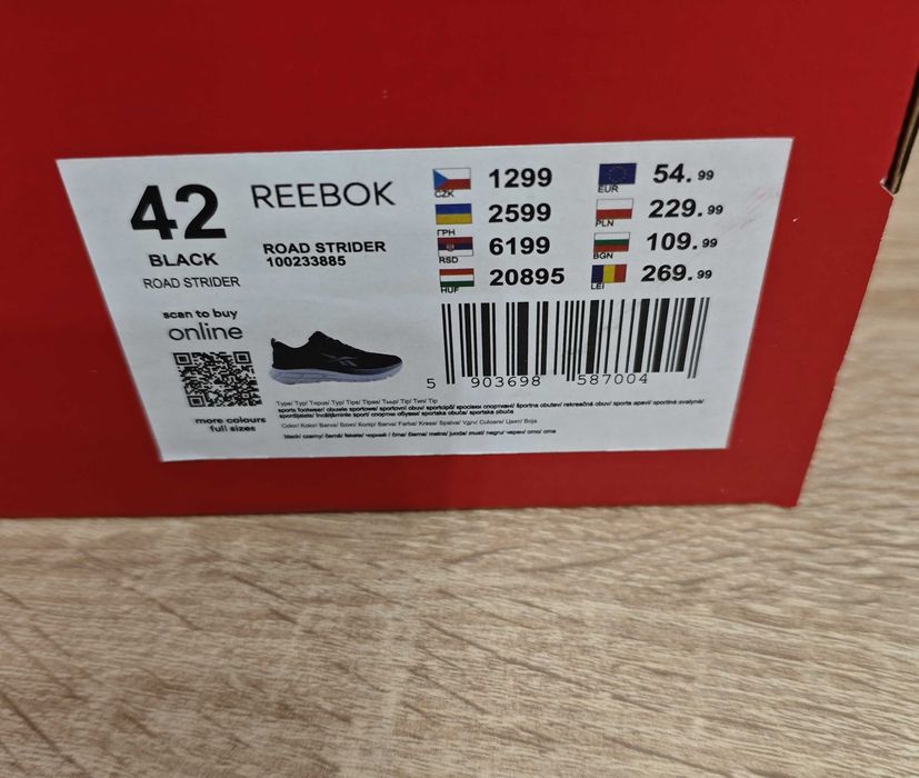 Buty męskie czarne REEBOK ROAD STRIDER rozm. 42