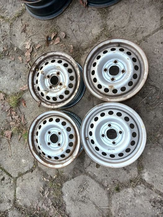 Felga felgi stalowe stalówki 13" cali 4x100 otwór centrujący 60,1 Fiat Punto Nissan Micra Aveo Daewoo Lanos Nubira Nexia Daihatsu Honda Hyundai Suzuki Toyota Kia Łada Mitsubishi