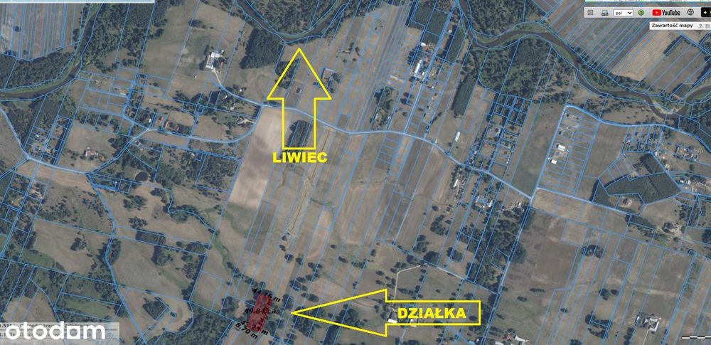 Działka rolna 4600 m² (okolica letniskowa) Sekłak blisko rzeki Liwiec