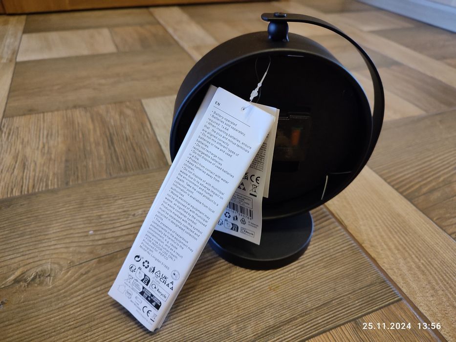 Nowy czarny zegar stojący 18.5 cm