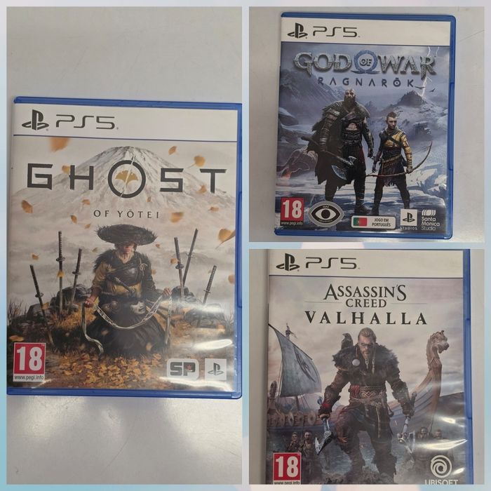 Jogos PS5:Ghost of Yotei/A.C. Valhalla/God of War  Ragnarok
