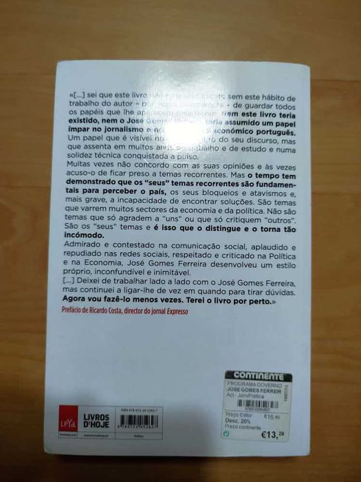 Livro O meu programa de governo, de José Gomes Ferreira