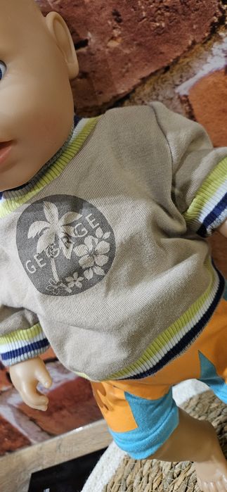 Nowy zestaw ubrań szyty na lalkę baby born