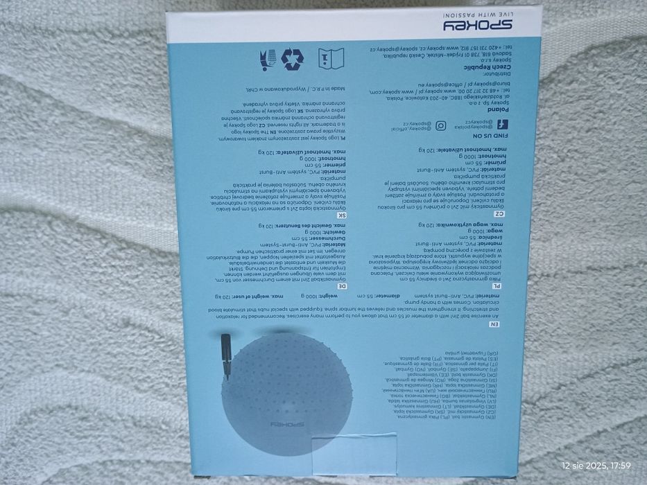 Piłka gimnastyczna spokey nowa! Z pompką