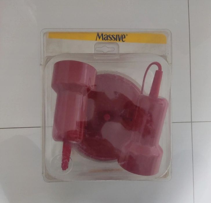 Candeeiro de teto com 2 Focos vermelho vintage massive made in Belgium