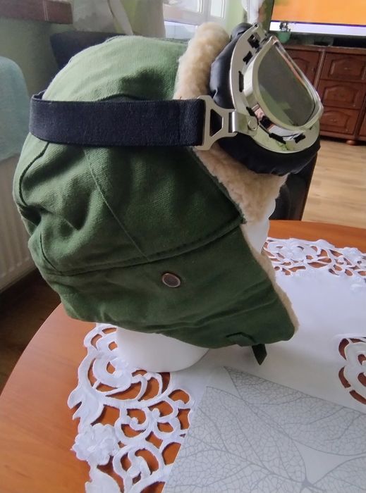 Czapka pilotka z kożuszkiem