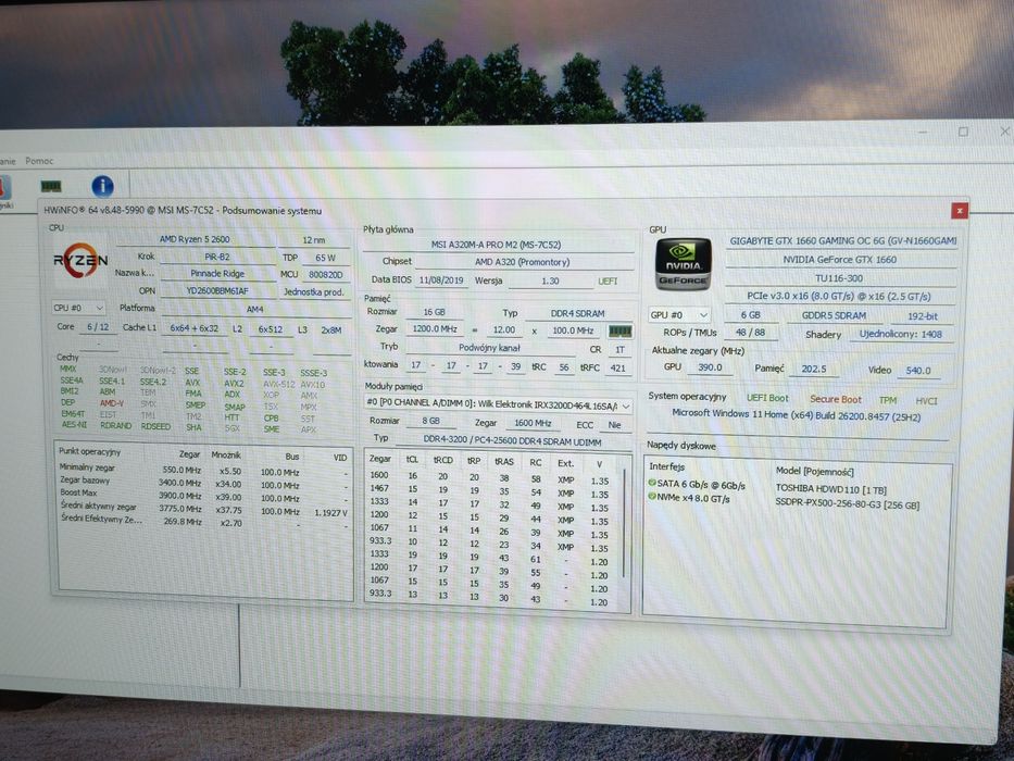 Komputer do gier GTX 1660, amd ryzen