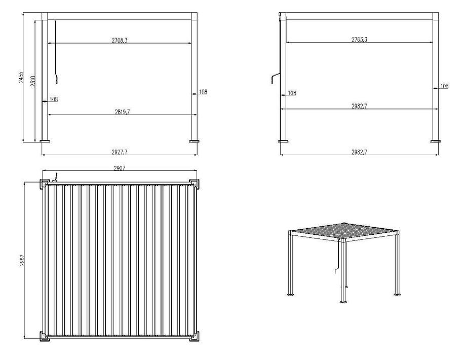 Pergola Ogrodowa 3x3 Zadaszenie Tarasu Lamele
