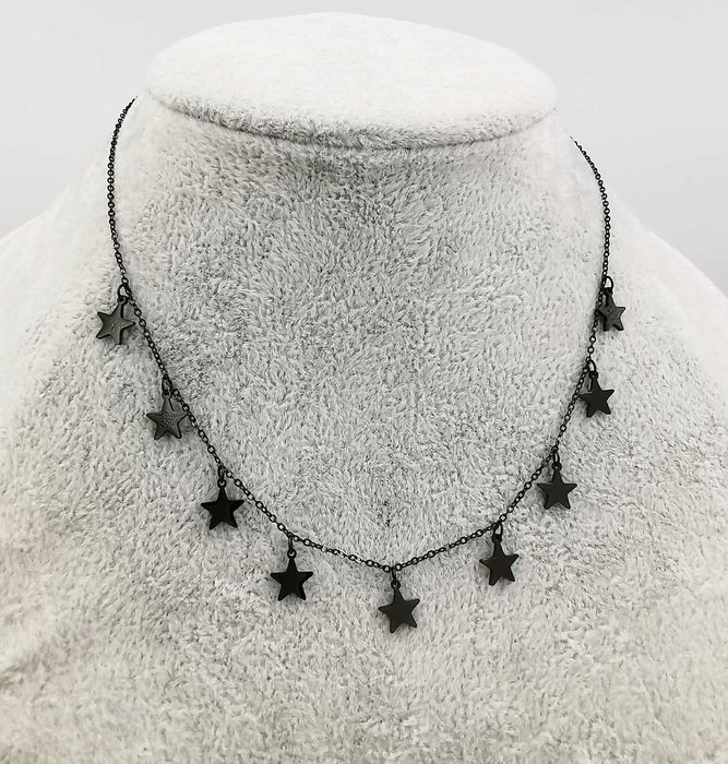 Celebrytka czarna stal chirurgiczna gwiazdki