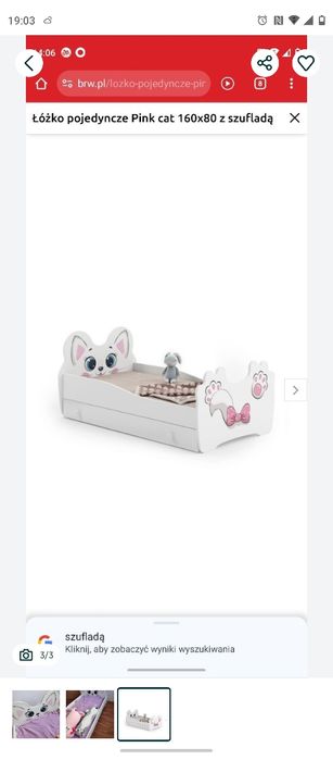 Łóżko 160x80cm z materacem i szufladą