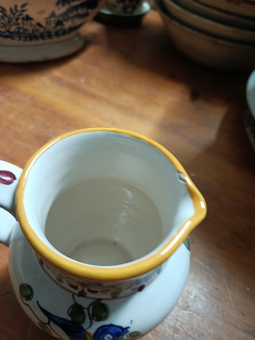Caneca antiga faiança portuguesa viúva de Lamego