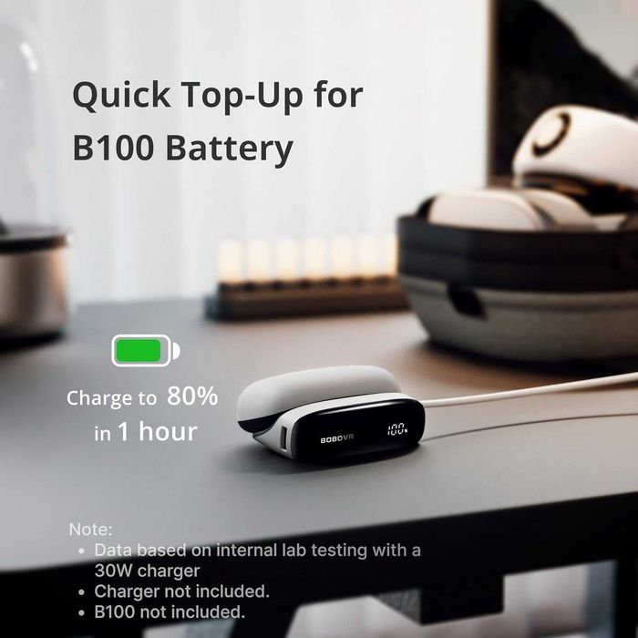 BOBOVR PD100 2-in-1 Charging Dock & 30W USB-C PD Power Bank for B100