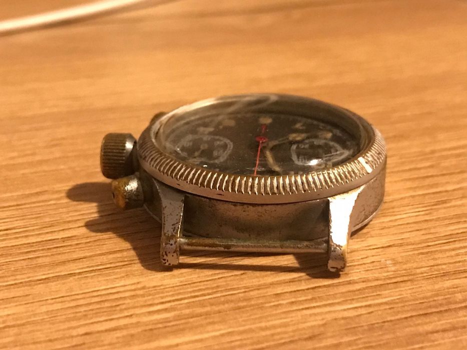 Original Offiziers-Fliegerchronograph Urofa 59 pilot 1MCZZ ,1МЧЗ Glashutte  B-Uhr / Flieger  1948, Glashütte 1MCZZ, Tutima