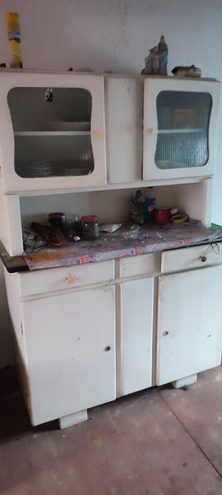 Piękny Stary Kredens Biały Komoda Szafka