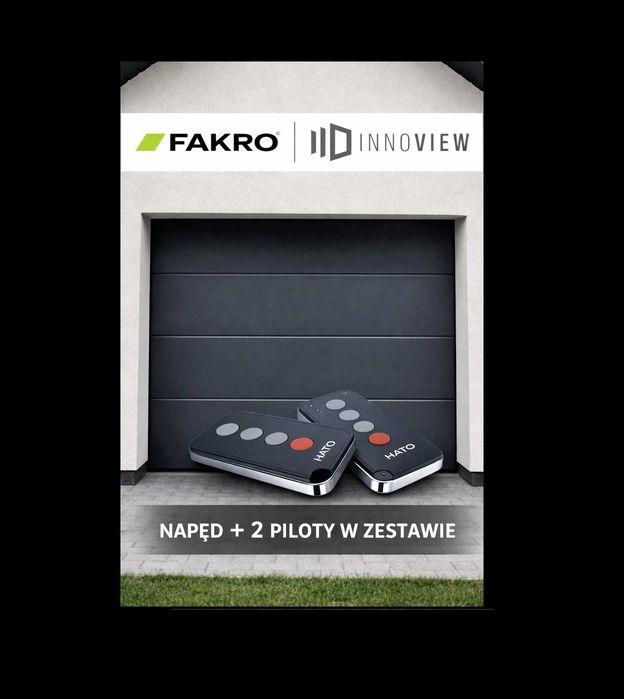 Brama garażowa Fakro 3000x2125 antracyt z napedem Hato 2xpilot